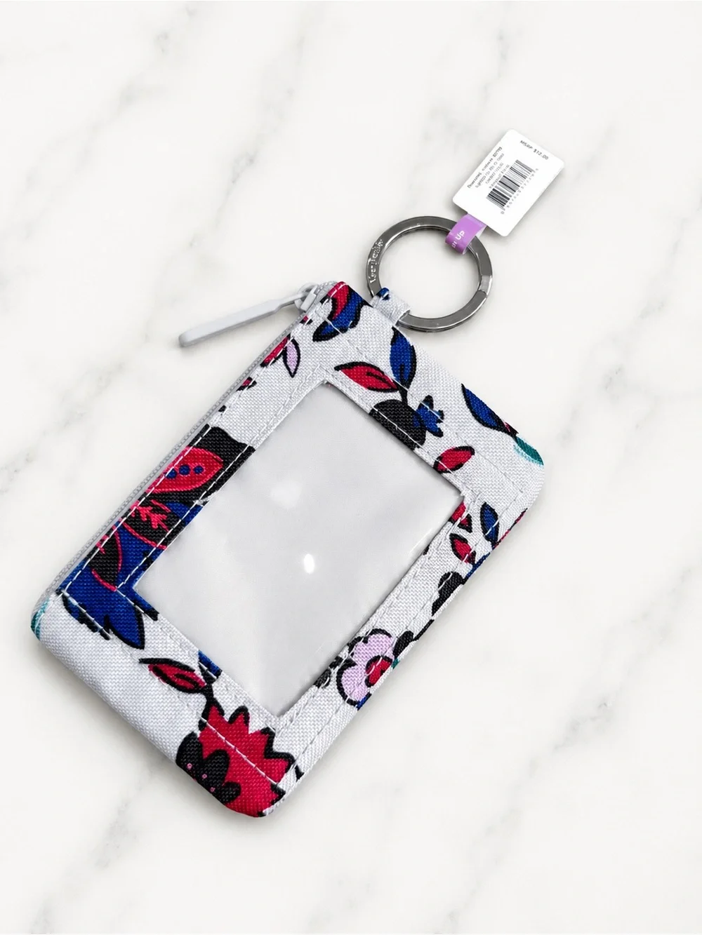 NWT Vera Bradley Vineyard Floral Lighten Up Zip ID Case & Wristlet Keychain Set